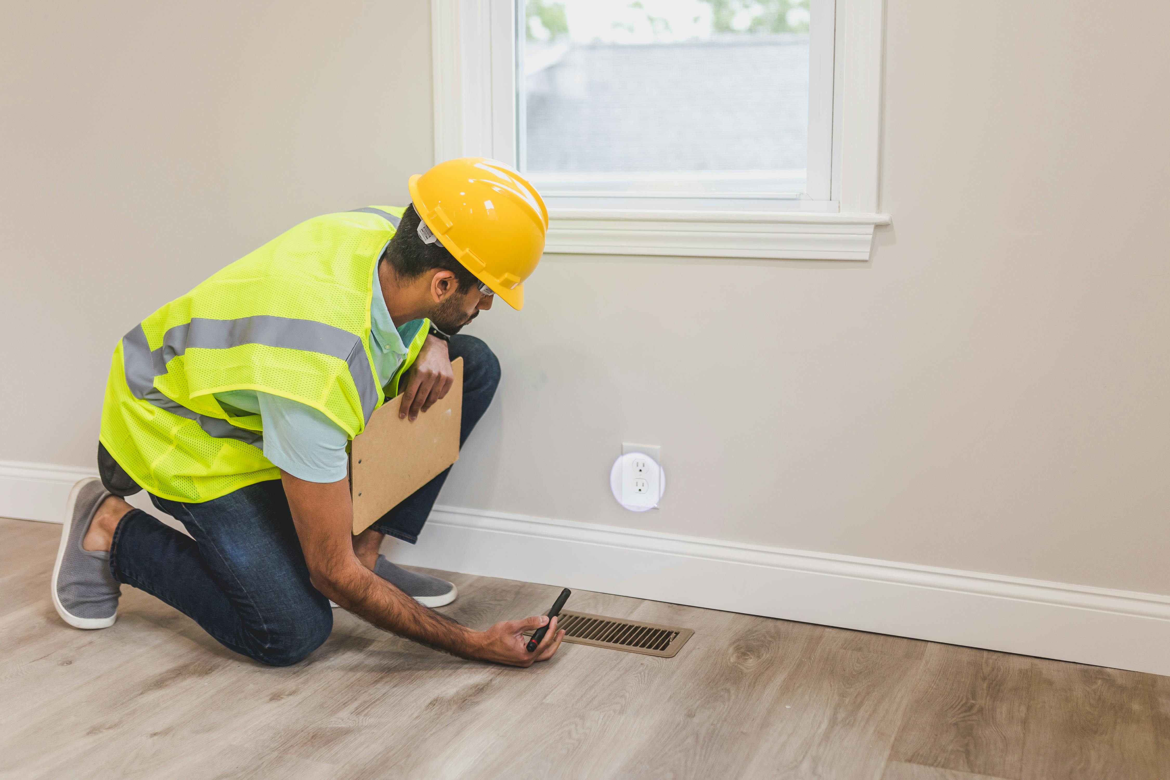 Indoor HVAC vent inspection